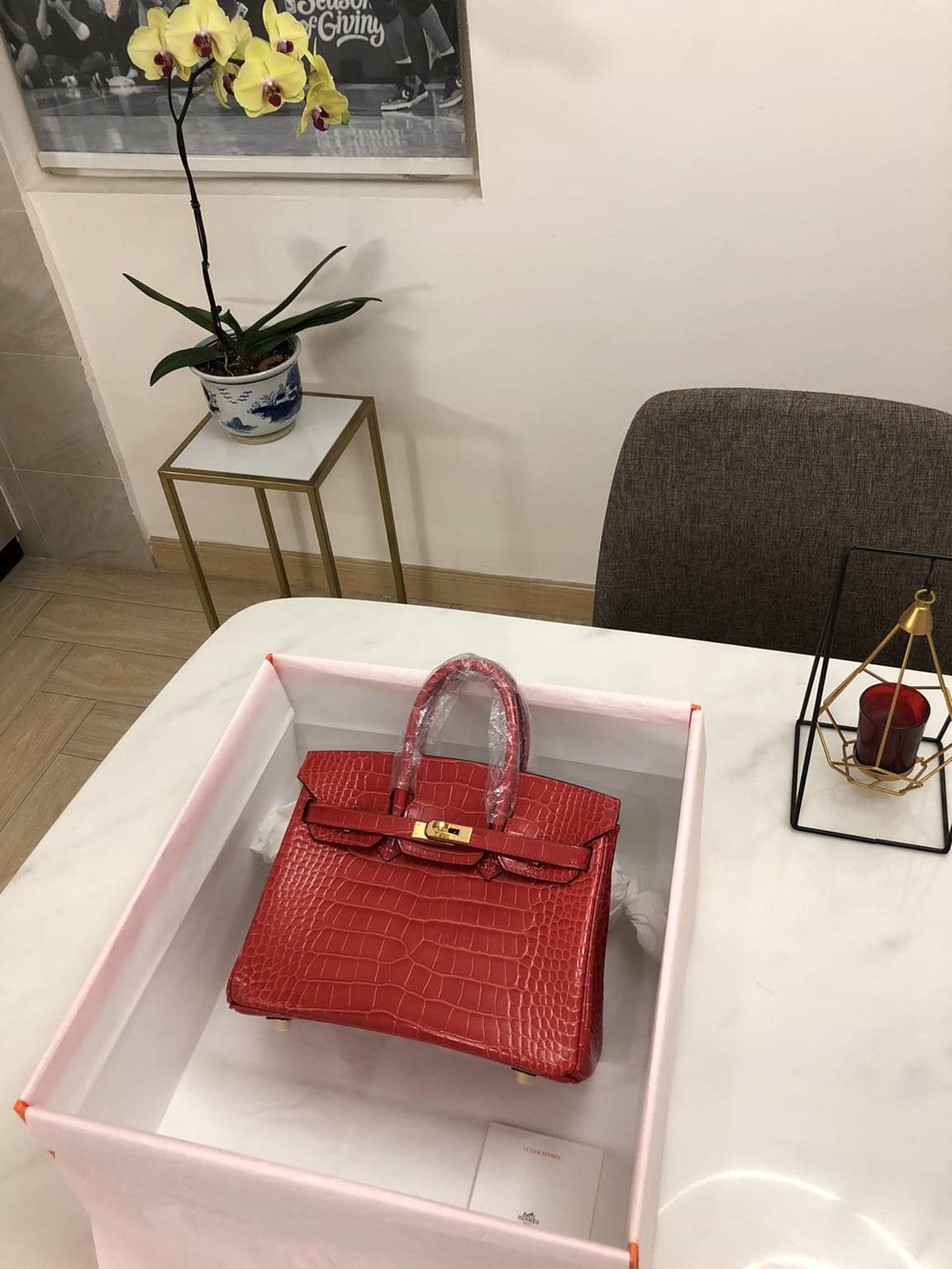 Birkin Crocodile-Embossed Cow Leather-12